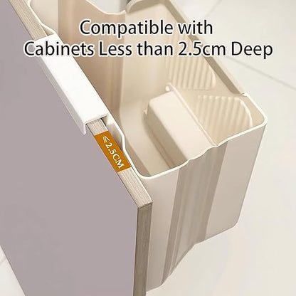 Hanging Trash Can for Kitchen Cabinet Door with 80 Garbage Bags, 2.7 Gallon Collapsible Trash Bin for Under Sink, Bathroom, Car, RV, Office (LargeGrey)