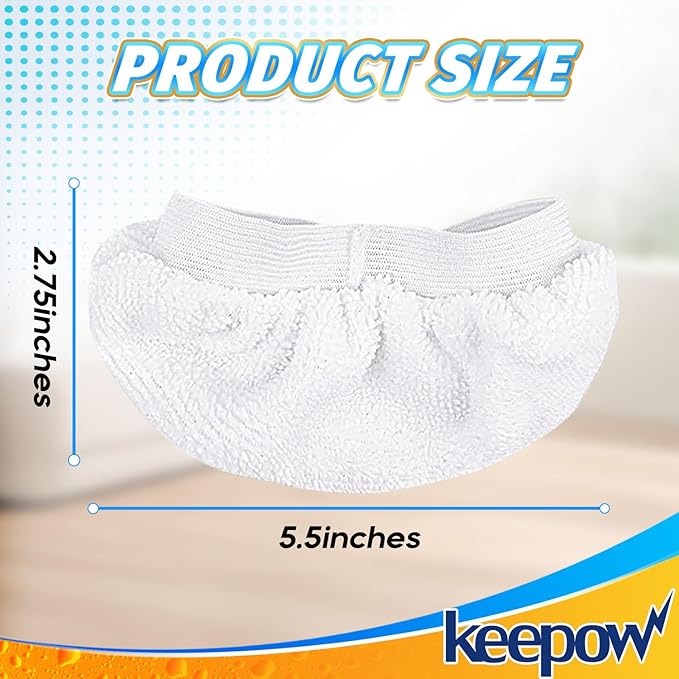 KEEPOW Universal Microfiber Pads Compatible with Bissell Steam Shot Omni Attachments Fit fr Wagner Fit fr PurSteam Fit fr McCulloch Steam Cleaner Accessories fr Handheld Steam Cleaner Washable 4 Pack