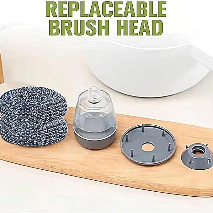 Comfort Grip Soap Dispensing Kitchen Scrub,Dish Brush with Soap Dispenser Steel Wool Scrubber,Soap Dispensing Scrubber for Dishes Pans Kitchen Sink Bathtub Tile and Household (4pcs)