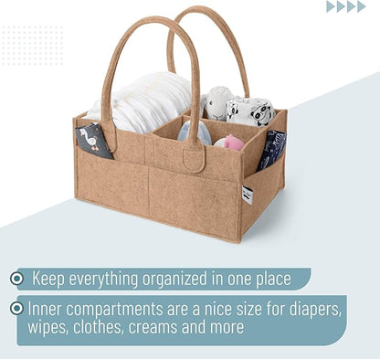Mr. Pen- Baby Diaper Caddy Organizer, Earthy Clay, Nursery Storage Bin and Car Organizer for Diapers and Baby Wipes