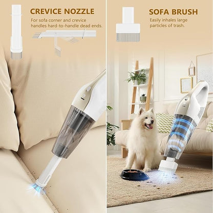 MYUAKO Handheld Vacuum Cordless, 16000Pa 160W Handheld Car Cordless Vacuum Cleaner with LED Screen,30Min Powerful Hand Vacuum Cordless Rechargeable Lightweight Car Vacuum Cleaner High Power