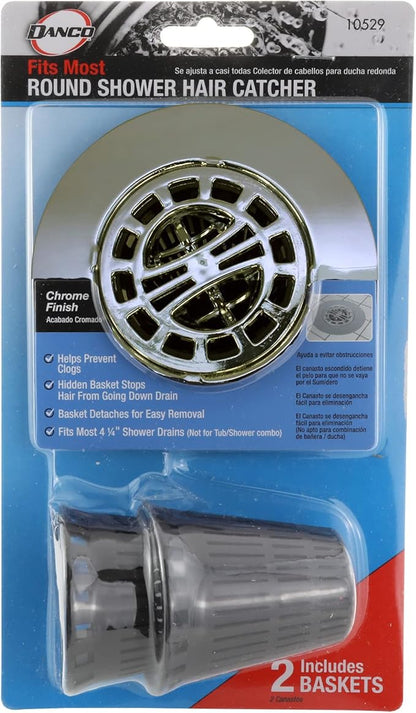 Danco, Inc. 3-Inch Hair Catcher for Stand-Alone Shower 10529, Pack of 1, Chrome in-Drain