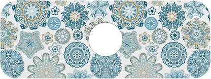 Mandala Boho Blue Flower 15" X 5.5" Kitchen Sink Splash Guard Faucet Faucet Guard Draining Mat Sink Splash Guard Faucet Kitchen Bathroom