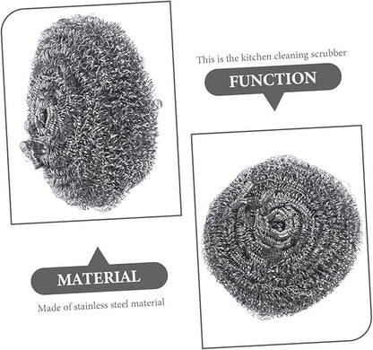 KICHOUSE 6Pcs Pot Scrubbers Metal Cleaning Balls for Pots Pans and Grills for Tough Stains and Removal Easy to Use Non Damaging Design
