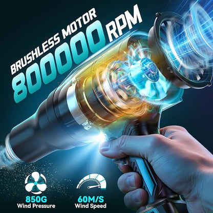 800,000 RPM Leaf Blower Compatible with Makita18V: Ecarke Cordless Dust Blower, Electric Turbo Jet Blower Handheld Battery Powered with Brushless Motor for Patio Garden Lawn(Tool Only, No Battery)