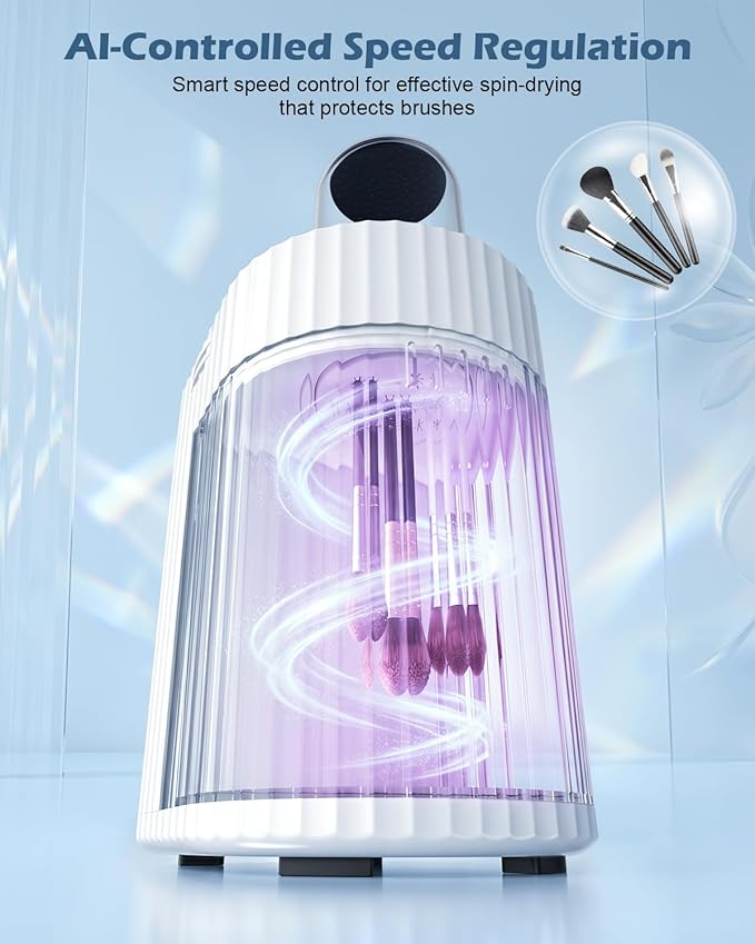 CloudValley Electric Makeup Brush Cleaner Machine, Automatic Fast Deep Clean & Dryer, Low Noise Portable Beauty Brush Cleaning Tool, Daily Easy Use for Makeup Lovers & Professional Makeup Artists