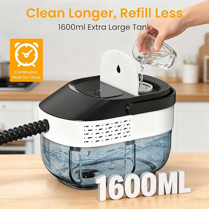 Pressurized Steam Cleaner 1.6L, 3-Level Adjustable Steamer for Cleaning, 10s Heat-Up, 2500W Handheld Steamer Cleaner for Home, Car, Kitchen, Floor, Multi-Surface Cleaning Machine, 19pcs Accessories