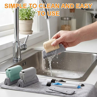 8-Piece Set with 3 Brushes and 2 Scrapers, Window Track Cleaner, Window Track Cleaning Tools for Window Sill Cleaning,Plastic Material Design for Home Maintenance