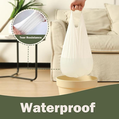 5 Gallon Compostable Trash Bags with Handles Compost Bags 0.78 Mils Food Scrape Waste Bags for Kitchen Bathroom US BPI ASTM D6400 and Europe OK Compost Home Certified 45 Couts White