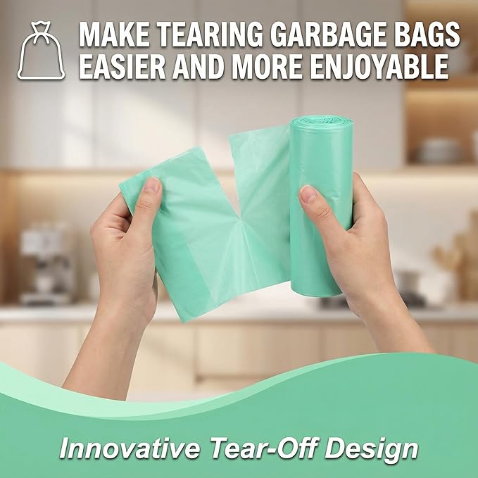 Small Trash Bags 1.2 Gallon: YHEEL Bathroom Trash Bags Unscented Small Garbage Bags Strong Leak-Proof Trash Liners for Office Bedroom - 150 Counts