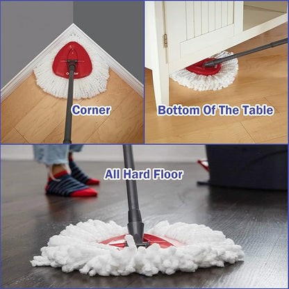 Spin Mop Replacement Head 3 Pack Mop Refill Compatible with Ocedar Triangle Swivel Mops Microfiber Swivel Mop Refill,Deep Clean,Machine Washable and Easy to Replace