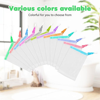 24 PCS Mesh Soap Bag, Soft Exfoliating Mesh Soap Pouch Double Layer Thicken Foam Net Saver Sack with Drawstring for Shower Body Facial Cleaning Tool (Assorted Colors)
