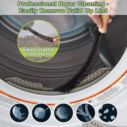 2 Pieces Dryer Vent Cleaner Kit Dryer Lint Brush Vacuum Hose Attachment Brush Lint Remover Power Washer and Dryer Vent Vacuum Hose Grey Pink