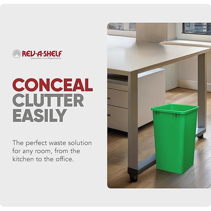 Rev-A-Shelf 35 qt Polymer Replacement Waste Container for Rev-A-Shelf Pullouts, Kitchen Cabinet Trash Can Recycle Bin, RV-35-19-2, Green (2-Pack)