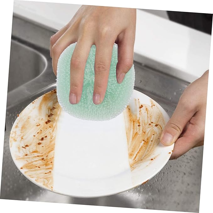 24pcs Kitchen Scouring Ball Dawn Dish Detergent Compatible Scrubbers Cleaning Dishware Material Random Color