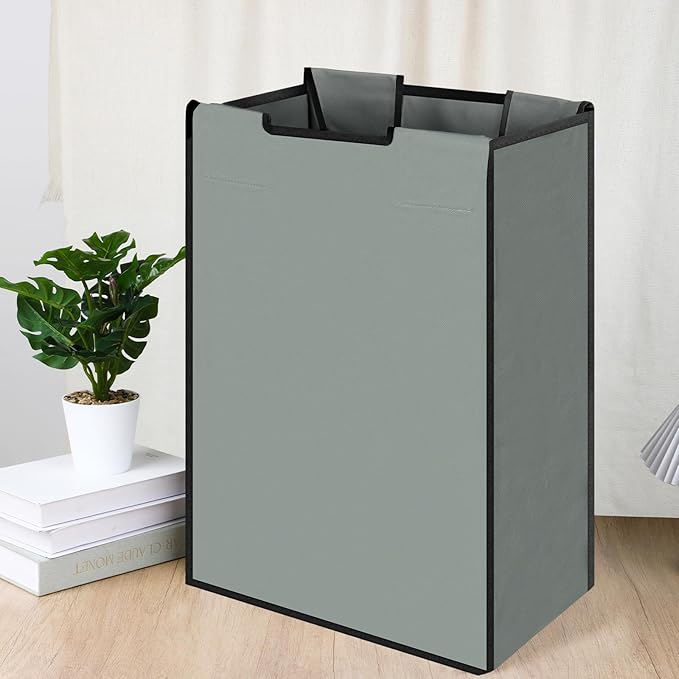 3 Pack Large Laundry Sorter Replacement Bags, Hamper Cart Removable Replacement, Laundry Storage Organizer-Replacement Bags, Gray, Square Shap(Dark Gray)