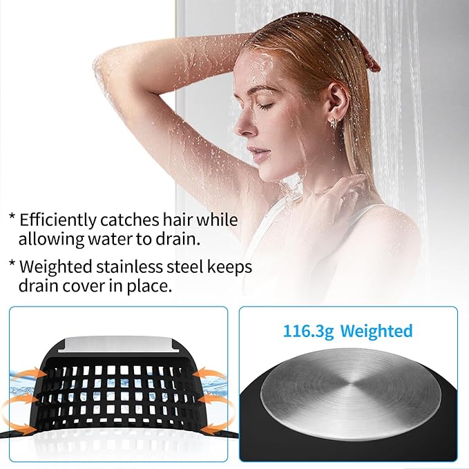 Aluvor Shower Drain Hair Catcher Bathtub Drain Cover Shower Protector for Pop-Up & Regular Drains