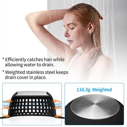 Aluvor Shower Drain Hair Catcher Bathtub Drain Cover Shower Protector for Pop-Up & Regular Drains