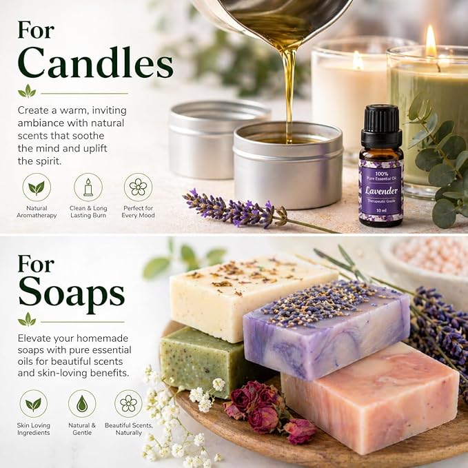 Essential Oils for Laundry, Dryer Balls & Diffusers | 60ml | 6 Pack of the Most Sought-After Scents for Aromatherapy, Lavender, Tea Tree, Eucalyptus, Bergamot, Lemon & Chamomile