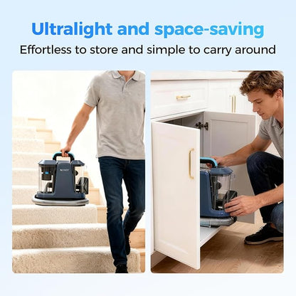 Upholstery Cleaner Machine & Carpet Cleaner | Portable Spot Cleaner with Strong Suction and Scrubbing Brush for Pet Stains, Spills on Couches, Rugs, Mattresses, Car Interiors