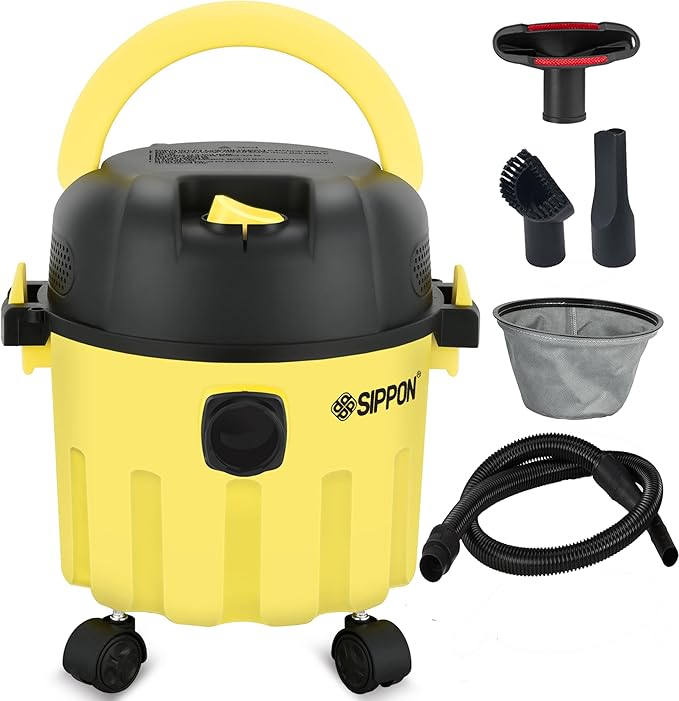 Wet/Dry Vacuum Cleaner, 3-in-1 Portable Workshop Vacuum Cleaner, Lightweight 3-Gallon Wet/Dry Vacuum Cleaner, with Blower Function and Wall-Mount Design, Suitable for All Floor Types.(Low)