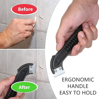 2 Pcs Grout Removal Tool Professional Grout Scraping Rake Tool Grout Remover Carbide scraper for Tile Cleaning, Grouting Tool,Ideal for DIY and Professional Use, Grout Rake Scraping Tool(Black)