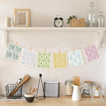 Swedish Kitchen Towel Set Reusable Kitchen Towel Set Absorbent Cellulose Sponge Cloth 8 Pack Set Biodegradable Ideal for Household Kitchen Cleaning