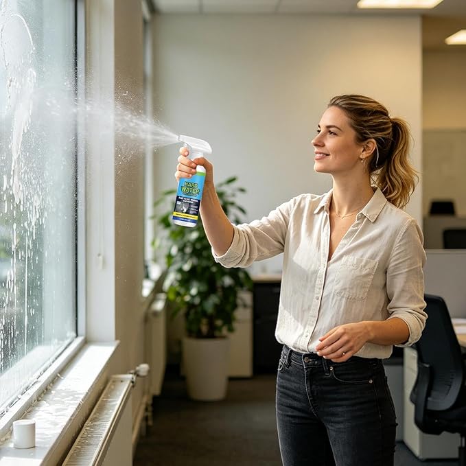 Potent Water Stain, Rapid Scale Dissolving Liquid, 120ml Bottle with Spray Nozzle, Clear Cleaner, Hard Hardware Shine with Acidic Formula, Professional Solution for Apartment Rental
