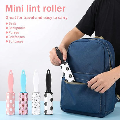 48 Pcs Bulk Mini Lint Roller for Pet Hair and Clothes Lint Roller Travel Size Removers Sticky Removing Tool for Travel, Gift Bags, Furniture, Car Seat