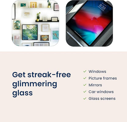 Truly Free Natural Glass Cleaner Kit - Removes Dirt & Debris for Sparkling Clean Windows & Glass Surfaces at Home, Office & Garage, Includes 16 oz Reusable Empty Bottle + Two Fills, 3 oz ea.