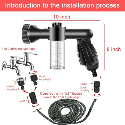 LIANXIN Car Wash Kit Car Wash Cleaning Kit Car Wash Foam Gun Sprayer Microfiber Sponge and Towels Car Foam Gun Tire Brush Collapsible Bucket Car Washing Kit