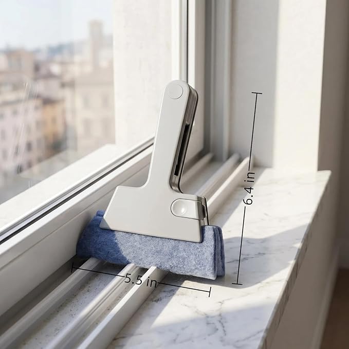 Window Track Cleaner,Multi Purpose Grooves Cleaning Brush for Window lides Gaps Tile Lines Shutter Car Vents,Window Groove Cleaning Brush Tools Set (Grey)