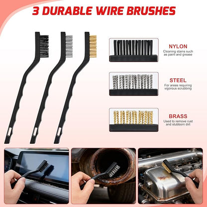 Nilight 37PCS Car Detailing Kit Auto Cleaning Tools Wash Set with Storage Carry Bag Home Use for Interior Exterior Deep Clean Car Care Windshield Dashboard Seat Air Vents Wheels Tires, Red