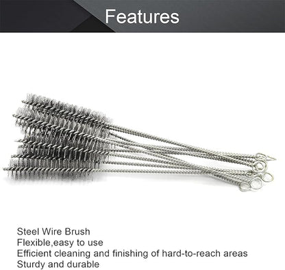 Utoolmart Steel Wire Cleaning Brush, Spiral Power Tube Brush, Steel Wire Tube Brush Cleaning Tool, Tube Bottle Brush, 1.0-inch Diameter 12-inch Length, 10pcs