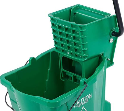 SPARTA Commercial Mop Bucket with Side Press Wringer, Floor Cleaning Essentials for Commercial and Home Use 26 Quart Capacity, 1 Count, Green