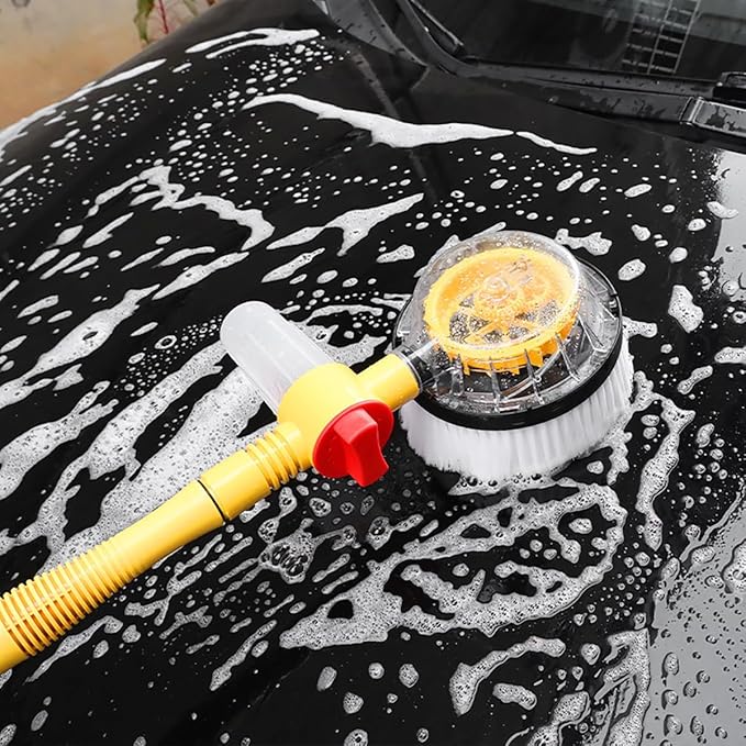 Auto Rotating Retractable Car Wash Brush, 360° Spin Car Mop Automatically Foams Car Wash Kit, Microfiber Car Cleaning Brush Detachable Car Washing Brush Cleaning Tool for Car RV Truck Garden