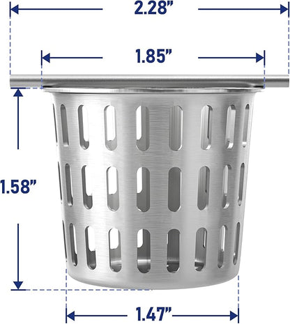 Hair Catcher Hair Strainer, 304 Stainless Steel Filter w/Stainless Drain Key Lifting Hook, Hair and Debris Trap for Bernkot Square Linear Shower Drain (Silver 1PC)