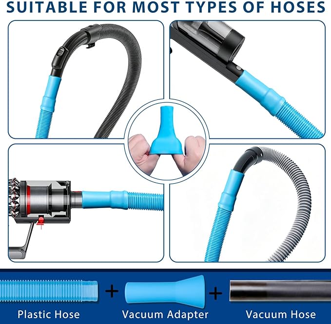Dryer Vent Cleaner Kit with Flexible Vacuum Hose Attachment - Universal Dryer Lint Remover Vacuum Tool for Clothes Dryer Cleaning, Shop Vac Attachments, Lint Trap Cleaner & Home Cleaning Tools