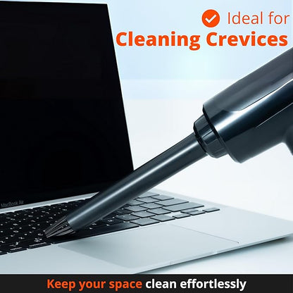 Electric Compressed Air Duster (53000 RPM) - Rechargeable Cordless Air Duster & Keyboard Cleaner for PC & Electronics - Reusable Cleaner Replaces Canned Air Spray.