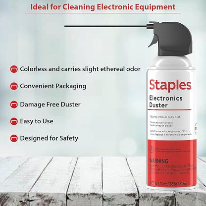 Staples Compressed Air Dusters – Canned Air for Electronics, Keyboards & Office Devices