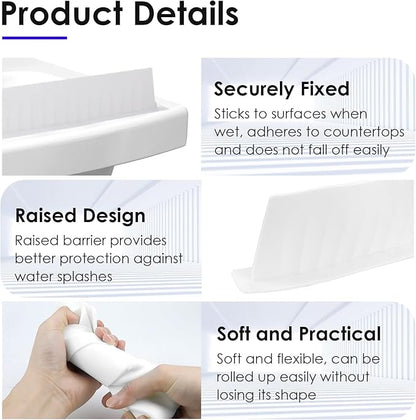 Silicone Sink Splatter Guard, Detachable Kitchen Sink Baffle Board, Splash Protector for Home Kitchen