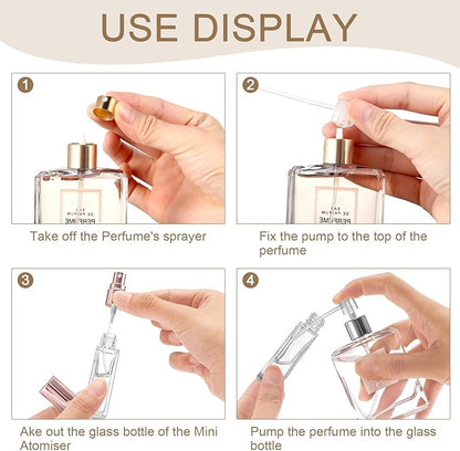 Domensi 20 Pcs 10/15/20/30 ml Perfume Travel Refillable Glass Bottles Spray Bottle Perfume Atomizer for Cologne Dispenser Leak-proof Fragrance Bottles Atomizer Pump Kit (20 ml,Rose Gold)