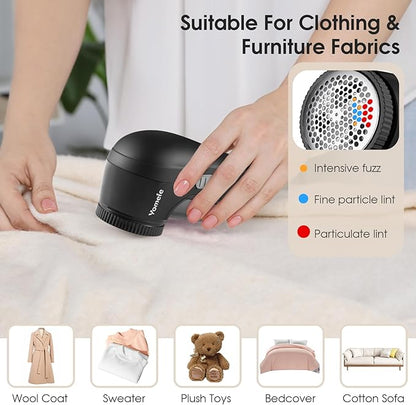 Fabric Shaver, Rechargeable Sweater Shaver, Lint Shaver with 6-Leaf Blades, Electric Lint Remover for Clothes & Furniture, Couch Pilling Remover Depiller for Removing Fuzz, Lint, Pills, Bobbles