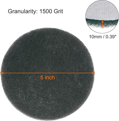HARFINGTON 15pcs Drill Power Brush 5 inch Tile Scrubber Scouring Pads 1500 Grit for Bathroom Kitchen Household Cleaning