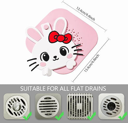 2-in-1 Silicone Shower Drain Hair Catcher & Bathtub Drain Cover, Hair Stopper for Bathroom, Tub, Sink, Kitchen, Laundry - Prevents Clogs and Unpleasant Smells (2, Pink)