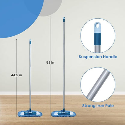 TrueYee Dust Mop for Hardwood Floors with 57" Long Handle Wet & Dry Mops for Catching Pet Hair and Dust Bunny Microfiber Dust Mops for Vinyl, Wood, Tile, Laminate Flooring
