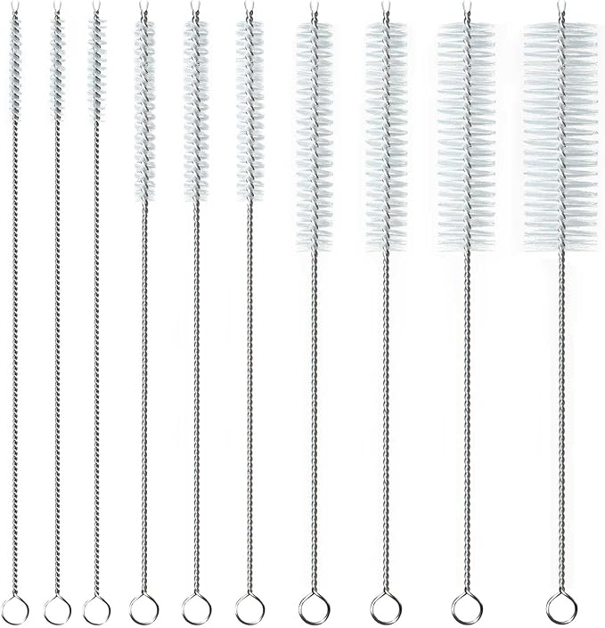 Straw Cleaner Brush, Reusable Metal Handles Straw Cleaning Brush Extra Long for Stanley Mug 40, 30, 20 oz, 10mm 15mm Wide for Sippy Cup, Water Bottle and Tubes Pipe