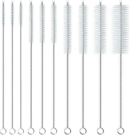 Straw Cleaner Brush, Reusable Metal Handles Straw Cleaning Brush Extra Long for Stanley Mug 40, 30, 20 oz, 10mm 15mm Wide for Sippy Cup, Water Bottle and Tubes Pipe