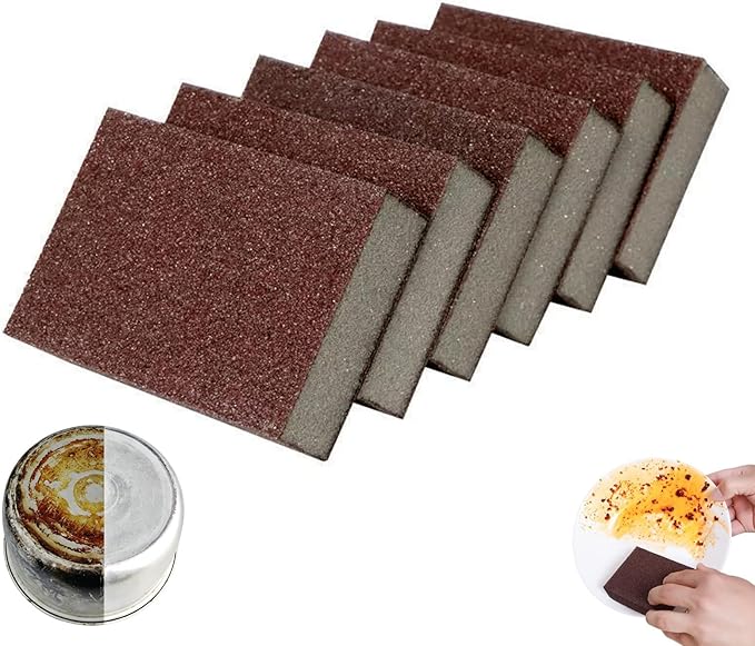 Magic Emery Cleaning Sponge, Nano Carborundum Sponge for Pots and Pans, Heavy Duty Magic Emery Sponge for Kitchen Surface Cleaning, Efficient Magic Eraser for Pots and Pans (6Pcs)