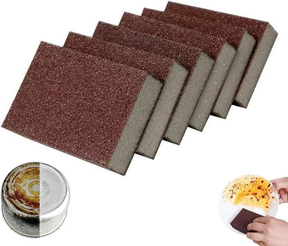 Magic Emery Cleaning Sponge, Nano Carborundum Sponge for Pots and Pans, Heavy Duty Magic Emery Sponge for Kitchen Surface Cleaning, Efficient Magic Eraser for Pots and Pans (6Pcs)
